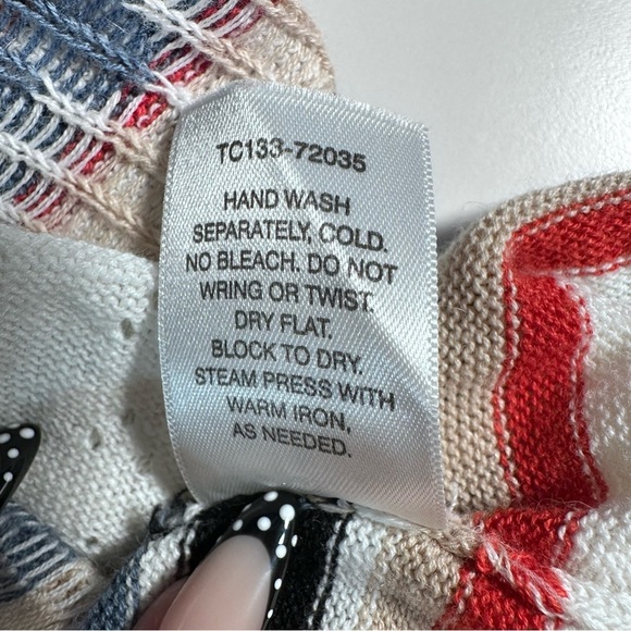 Pendleton Aztec Eyelet Button Cardigan Size XS Linen Cotton Geometric Southwest - Picture 10 of 13